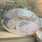 Dalmazio Design Keepsake Swarovski Plaque - Custom Baby Photo Full & Personalization